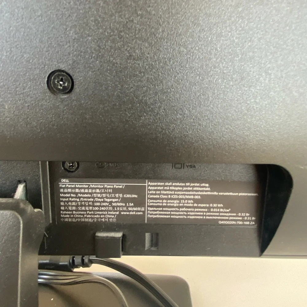 Dell 20 inch black monitor